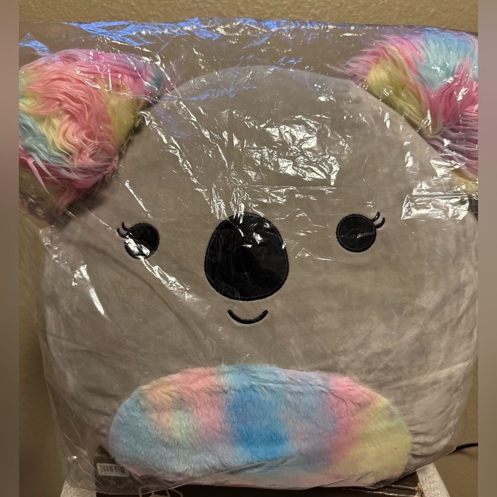 Squishmallows Gray Koala Plush with Pastel Rainbow Ears